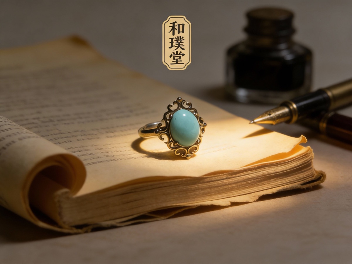 绿松石蛋面戒指